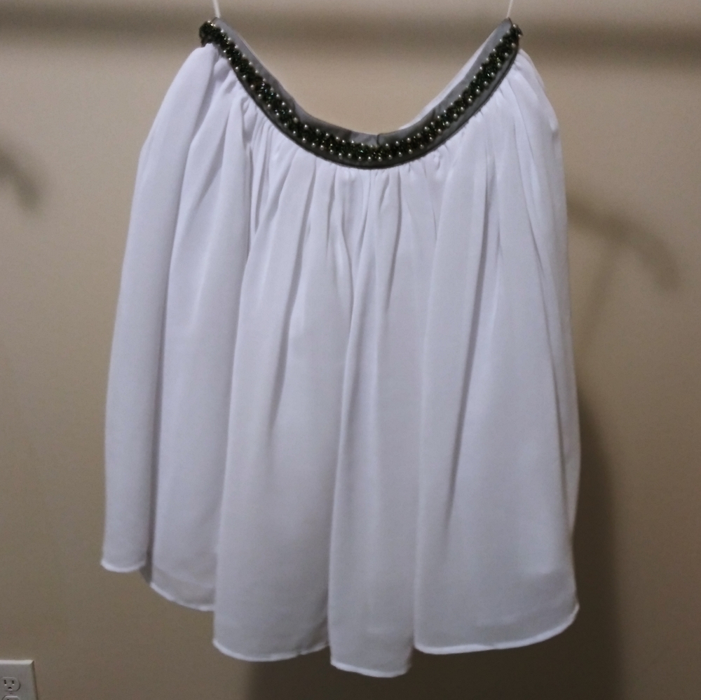 White full skirt by Mango beaded waist size M NWOT